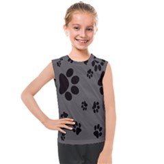 Dog Foodprint Paw Prints Seamless Background And Pattern Kids  Mesh Tank Top by Ket1n9