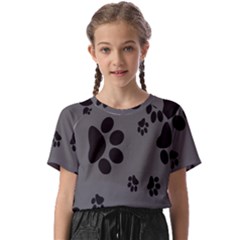 Dog Foodprint Paw Prints Seamless Background And Pattern Kids  Basic T-shirt by Ket1n9