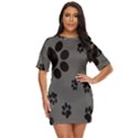 Dog Foodprint Paw Prints Seamless Background And Pattern Just Threw It On Dress View1