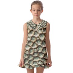 Ocean Pattern Kids  Pilgrim Collar Ruffle Hem Dress by Ket1n9