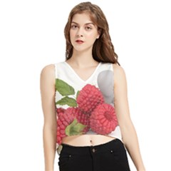 Fruit Healthy Vitamin Vegan V-neck Cropped Tank Top by Ket1n9