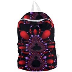 Fractal Red Violet Symmetric Spheres On Black Foldable Lightweight Backpack by Ket1n9