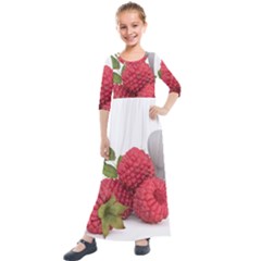 Fruit Healthy Vitamin Vegan Kids  Quarter Sleeve Maxi Dress by Ket1n9