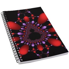 Fractal Red Violet Symmetric Spheres On Black 5 5  X 8 5  Notebook by Ket1n9