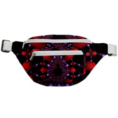 Fractal Red Violet Symmetric Spheres On Black Fanny Pack by Ket1n9