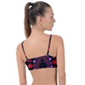 Fractal Red Violet Symmetric Spheres On Black Knot Up Bikini Top View2