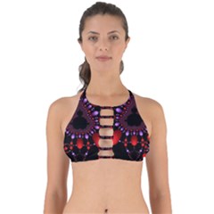 Fractal Red Violet Symmetric Spheres On Black Perfectly Cut Out Bikini Top by Ket1n9