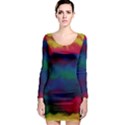 Watercolour Color Background Long Sleeve Bodycon Dress View1