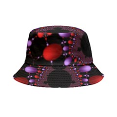 Fractal Red Violet Symmetric Spheres On Black Bucket Hat by Ket1n9