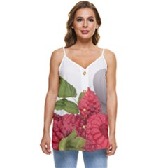 Fruit Healthy Vitamin Vegan Casual Spaghetti Strap Chiffon Top by Ket1n9