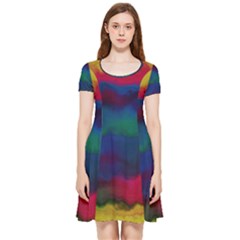 Watercolour Color Background Inside Out Cap Sleeve Dress by Ket1n9