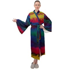 Watercolour Color Background Maxi Velvet Kimono by Ket1n9