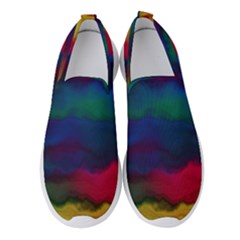 Watercolour Color Background Women s Slip On Sneakers by Ket1n9