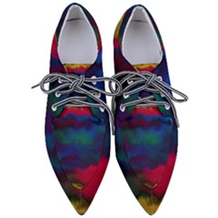 Watercolour Color Background Pointed Oxford Shoes by Ket1n9