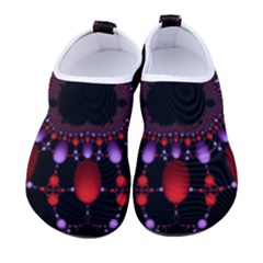 Fractal Red Violet Symmetric Spheres On Black Women s Sock-style Water Shoes by Ket1n9