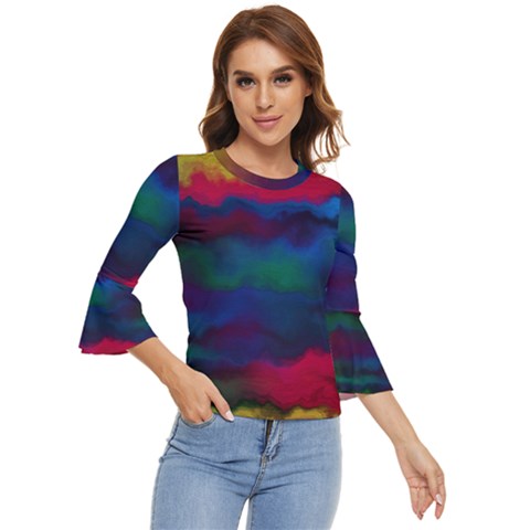 Watercolour Color Background Bell Sleeve Top by Ket1n9