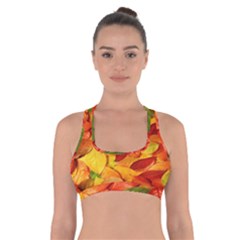 Leaves Texture Cross Back Sports Bra by Ket1n9