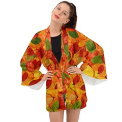 Leaves Texture Long Sleeve Kimono by Ket1n9