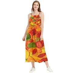 Leaves Texture Boho Sleeveless Summer Dress by Ket1n9