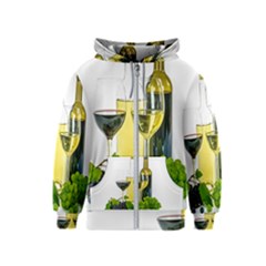 White Wine Red Wine The Bottle Kids  Zipper Hoodie by Ket1n9