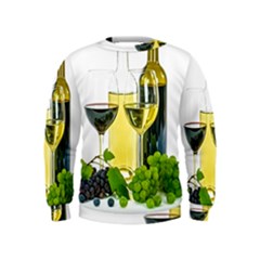 White Wine Red Wine The Bottle Kids  Sweatshirt by Ket1n9