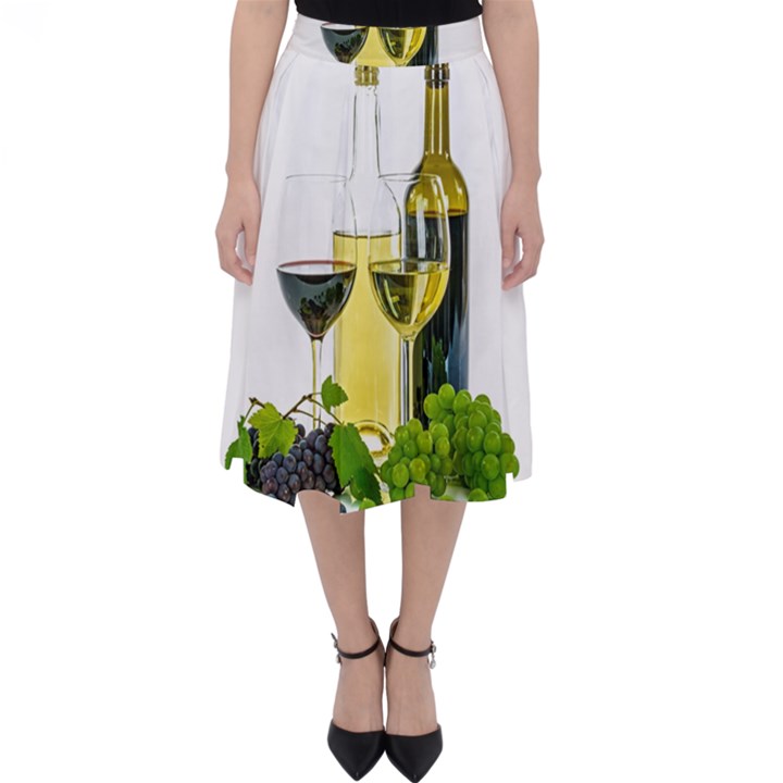 White Wine Red Wine The Bottle Classic Midi Skirt