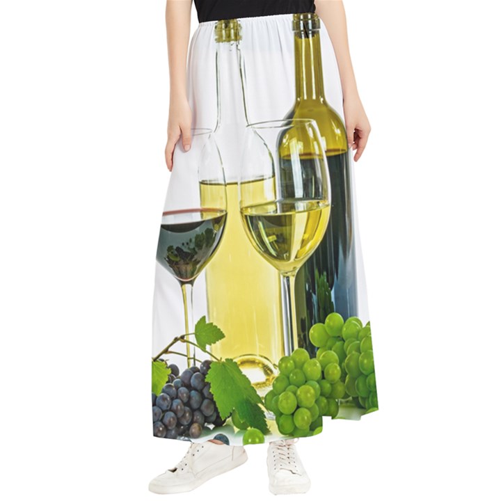 White Wine Red Wine The Bottle Maxi Chiffon Skirt