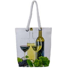 White Wine Red Wine The Bottle Full Print Rope Handle Tote (small) by Ket1n9