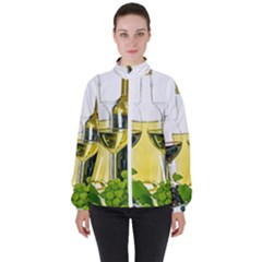 White Wine Red Wine The Bottle Women s High Neck Windbreaker by Ket1n9