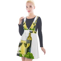 White Wine Red Wine The Bottle Plunge Pinafore Velour Dress by Ket1n9