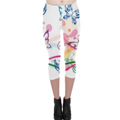 Butterfly Vector Art Capri Leggings  by Ket1n9