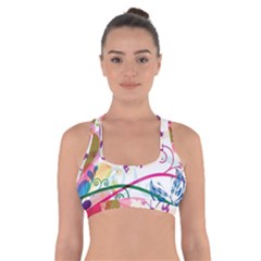 Butterfly Vector Art Cross Back Sports Bra by Ket1n9