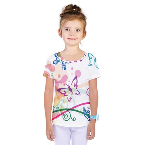 Butterfly Vector Art Kids  One Piece T-shirt by Ket1n9