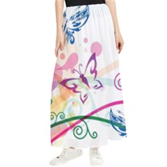 Butterfly Vector Art Maxi Chiffon Skirt by Ket1n9