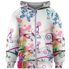 Butterfly Vector Art Kids  Zipper Hoodie Without Drawstring by Ket1n9