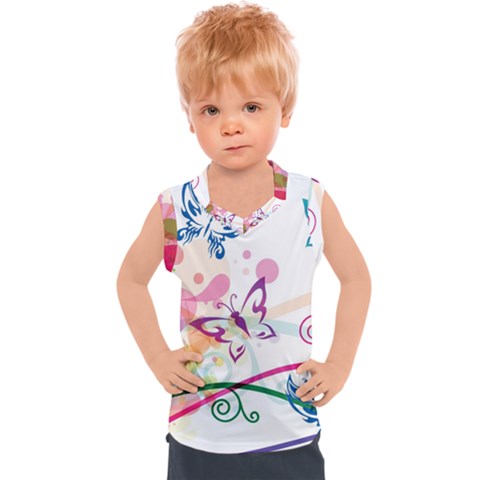 Butterfly Vector Art Kids  Sport Tank Top by Ket1n9