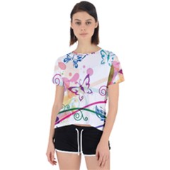 Butterfly Vector Art Open Back Sport T-shirt by Ket1n9