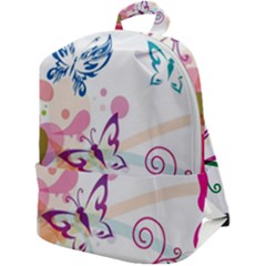 Butterfly Vector Art Zip Up Backpack by Ket1n9