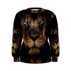 African Lion Mane Close Eyes Women s Sweatshirt by Ket1n9