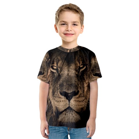 African Lion Mane Close Eyes Kids  Sport Mesh T-shirt by Ket1n9