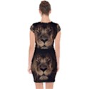 African Lion Mane Close Eyes Capsleeve Drawstring Dress  View2