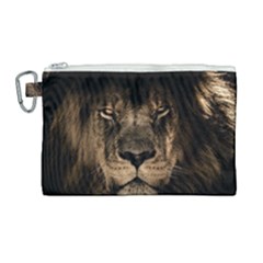 African Lion Mane Close Eyes Canvas Cosmetic Bag (large)