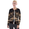 African Lion Mane Close Eyes Velvet Zip Up Jacket View1