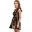 African Lion Mane Close Eyes Kids  One Shoulder Party Dress View3