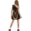 African Lion Mane Close Eyes Kids  One Shoulder Party Dress View4