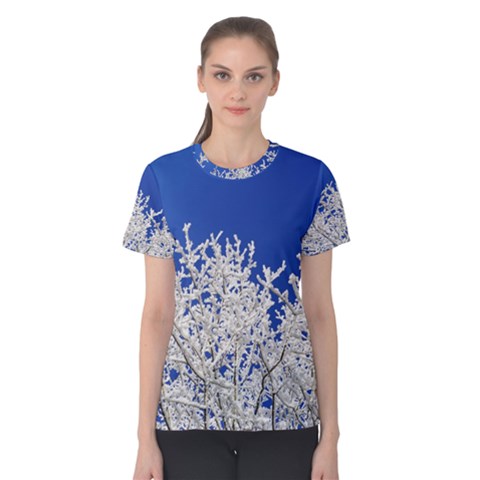 Crown Aesthetic Branches Hoarfrost Women s Cotton T-shirt by Ket1n9