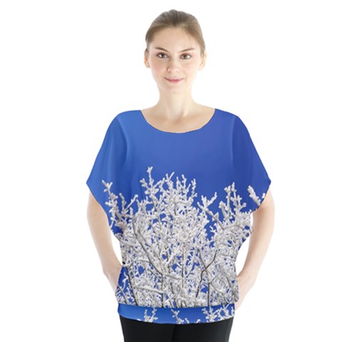 Crown Aesthetic Branches Hoarfrost Batwing Chiffon Blouse by Ket1n9