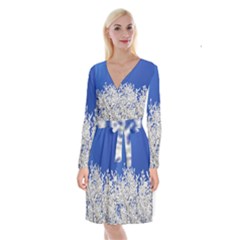 Crown Aesthetic Branches Hoarfrost Long Sleeve Velvet Front Wrap Dress by Ket1n9