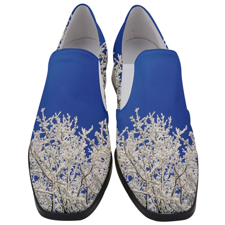 Crown Aesthetic Branches Hoarfrost Women Slip On Heel Loafers