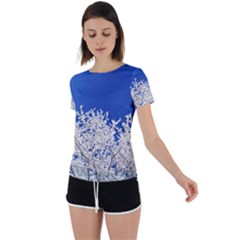 Crown Aesthetic Branches Hoarfrost Back Circle Cutout Sports T-shirt by Ket1n9